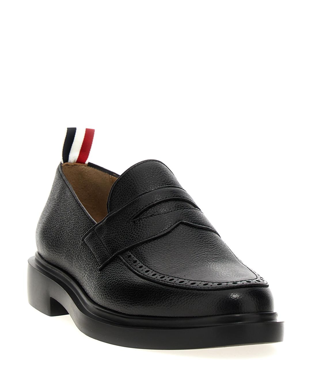 THOM BROWNE Черные кожаные лоферы, фото 2