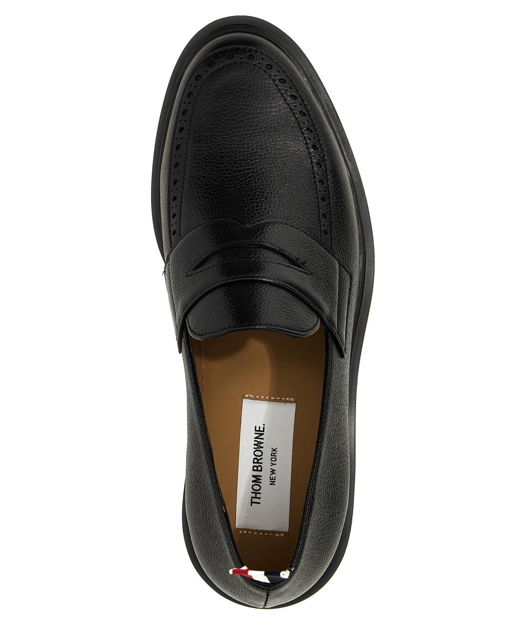 THOM BROWNE Черные кожаные лоферы, фото 4