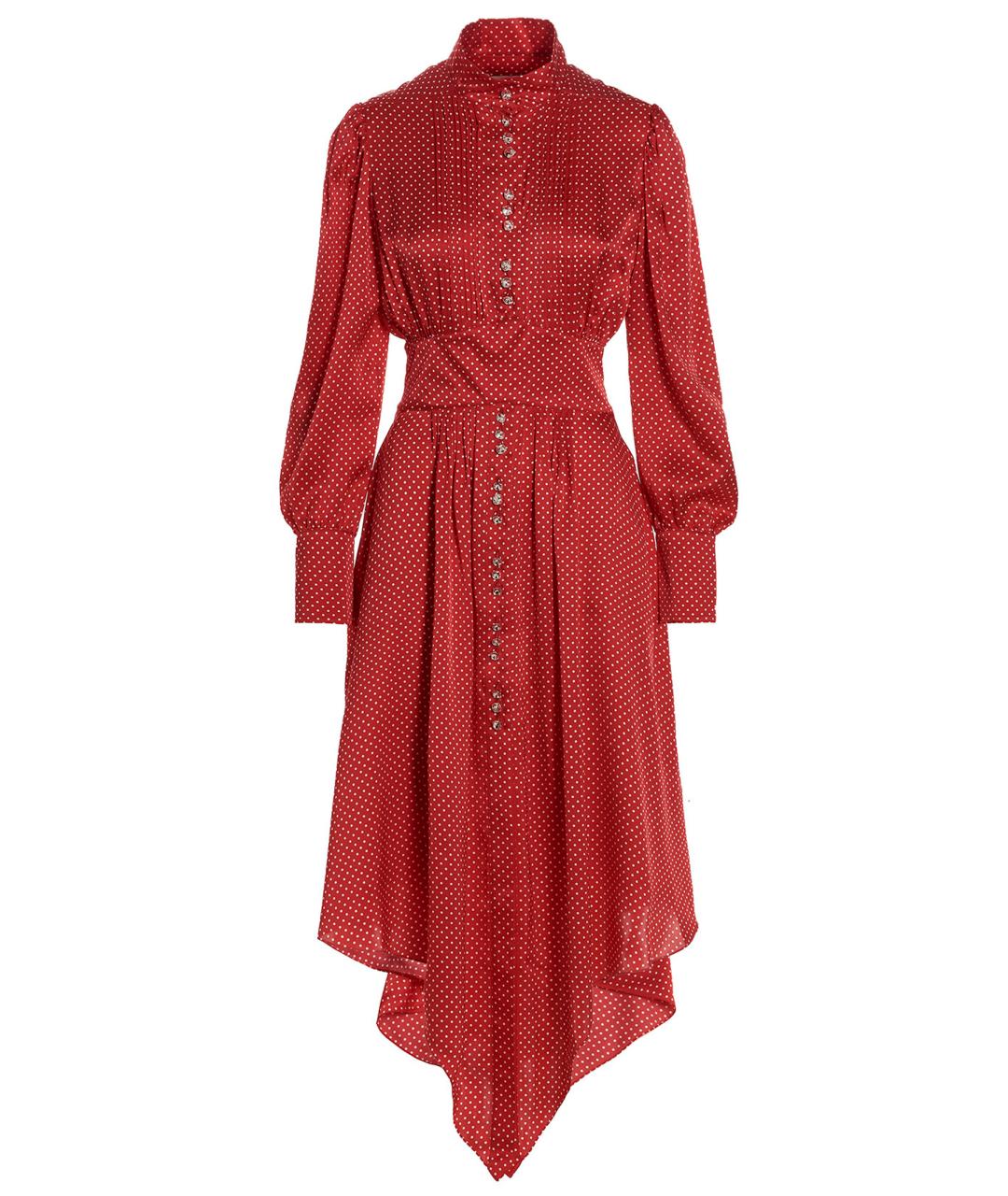ALEXANDRE VAUTHIER Красное шелковое коктейльное платье, фото 1