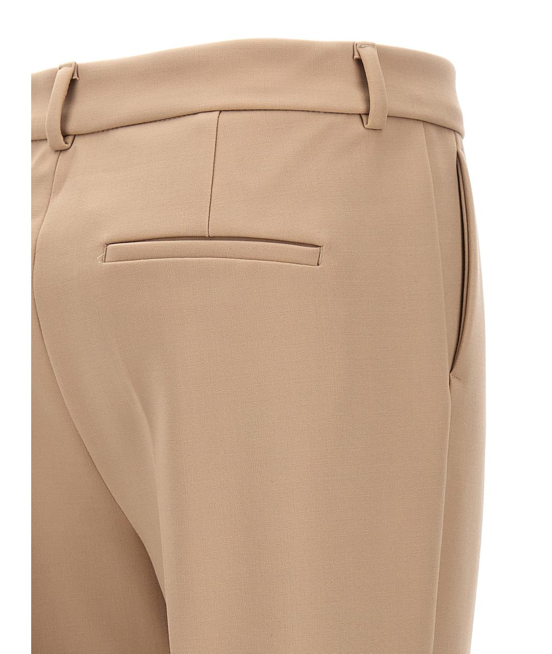 SPORTMAX Бежевые прямые брюки, фото 4