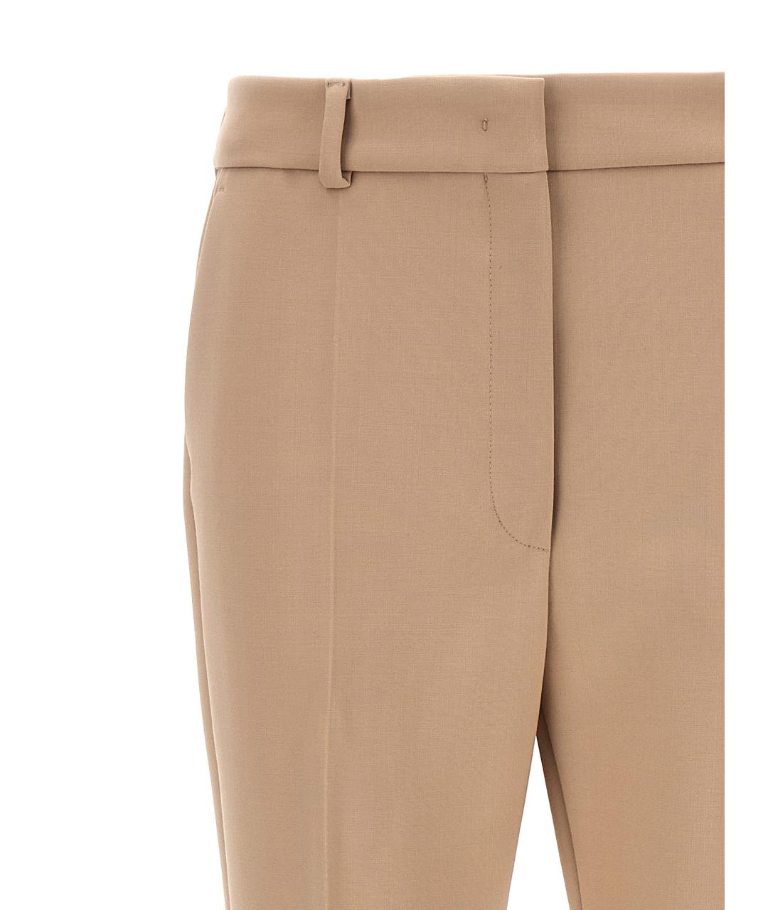 SPORTMAX Бежевые прямые брюки, фото 3