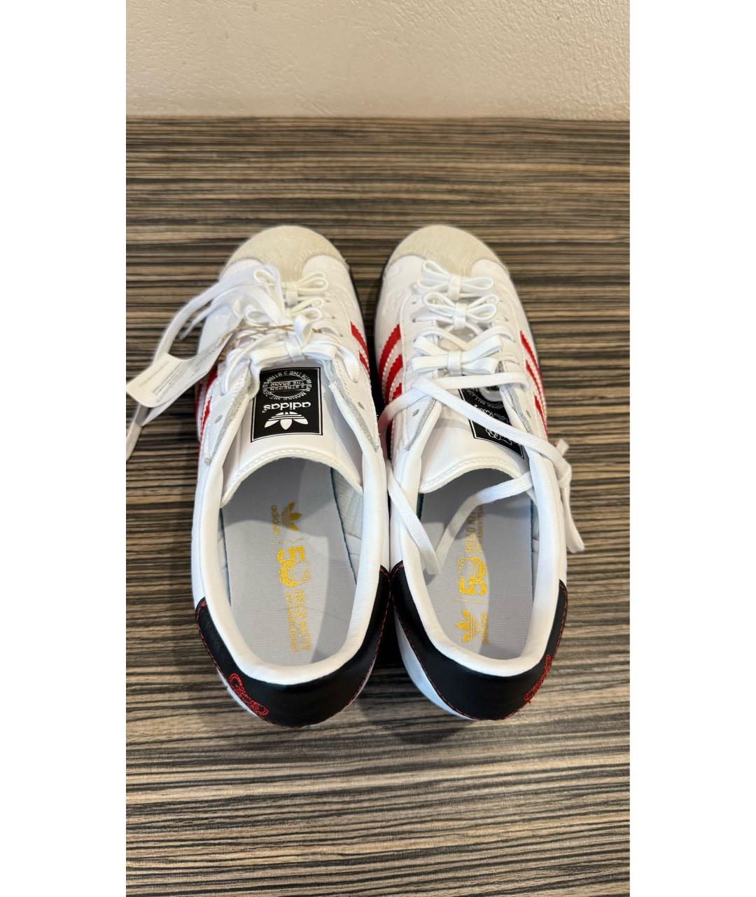 ADIDAS Белые кожаные кеды, фото 3