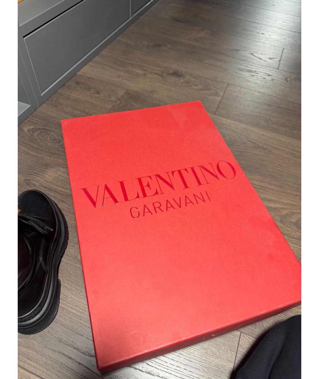 VALENTINO Черные кожаные ботинки, фото 5