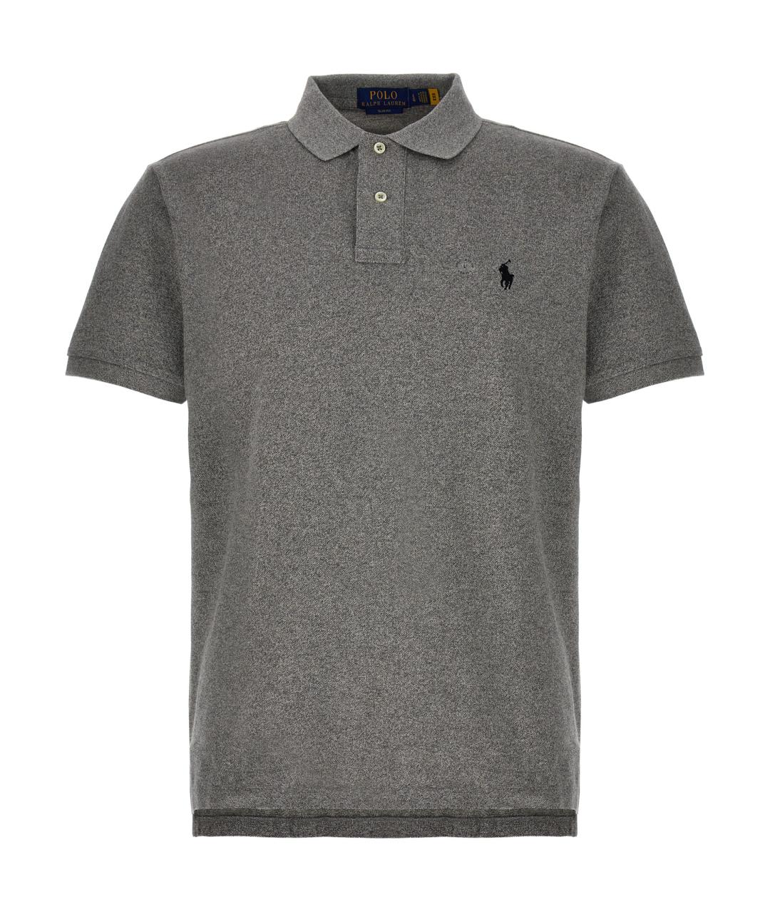 POLO RALPH LAUREN Серое хлопковое поло с коротким рукавом, фото 1