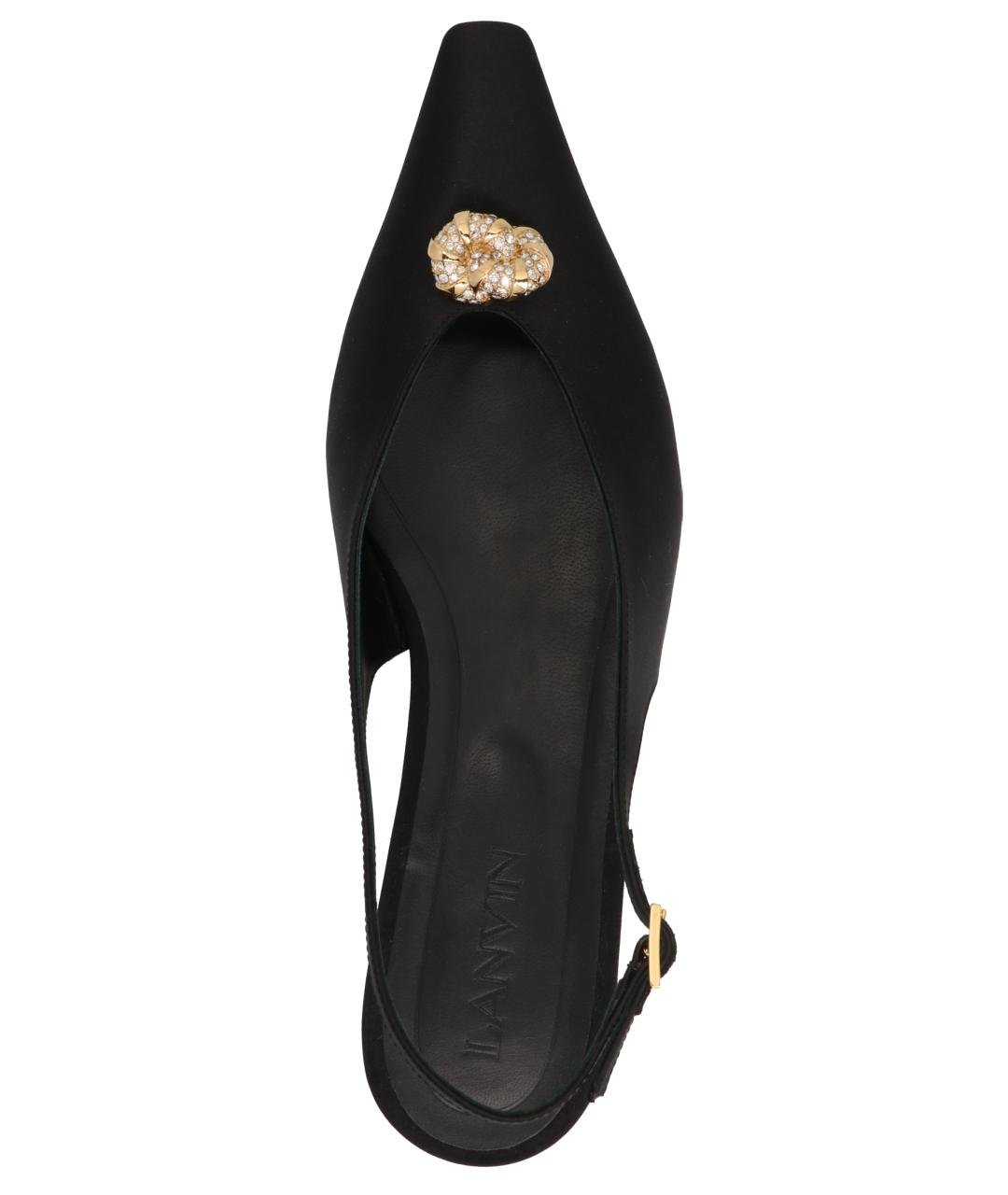 LANVIN Черные текстильные балетки, фото 3