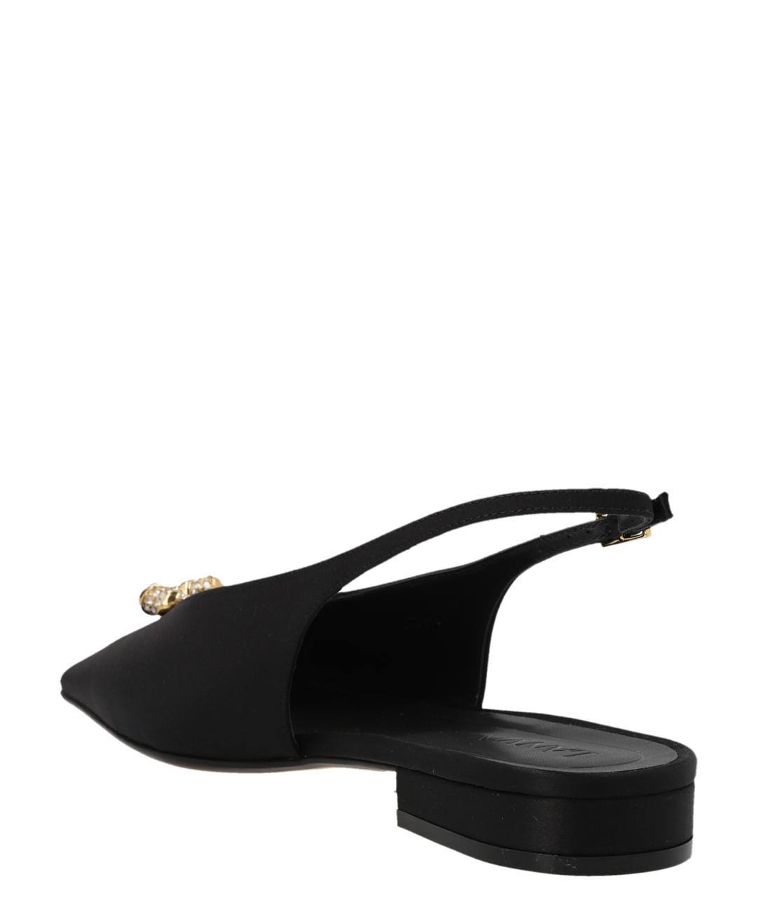 LANVIN Черные текстильные балетки, фото 2