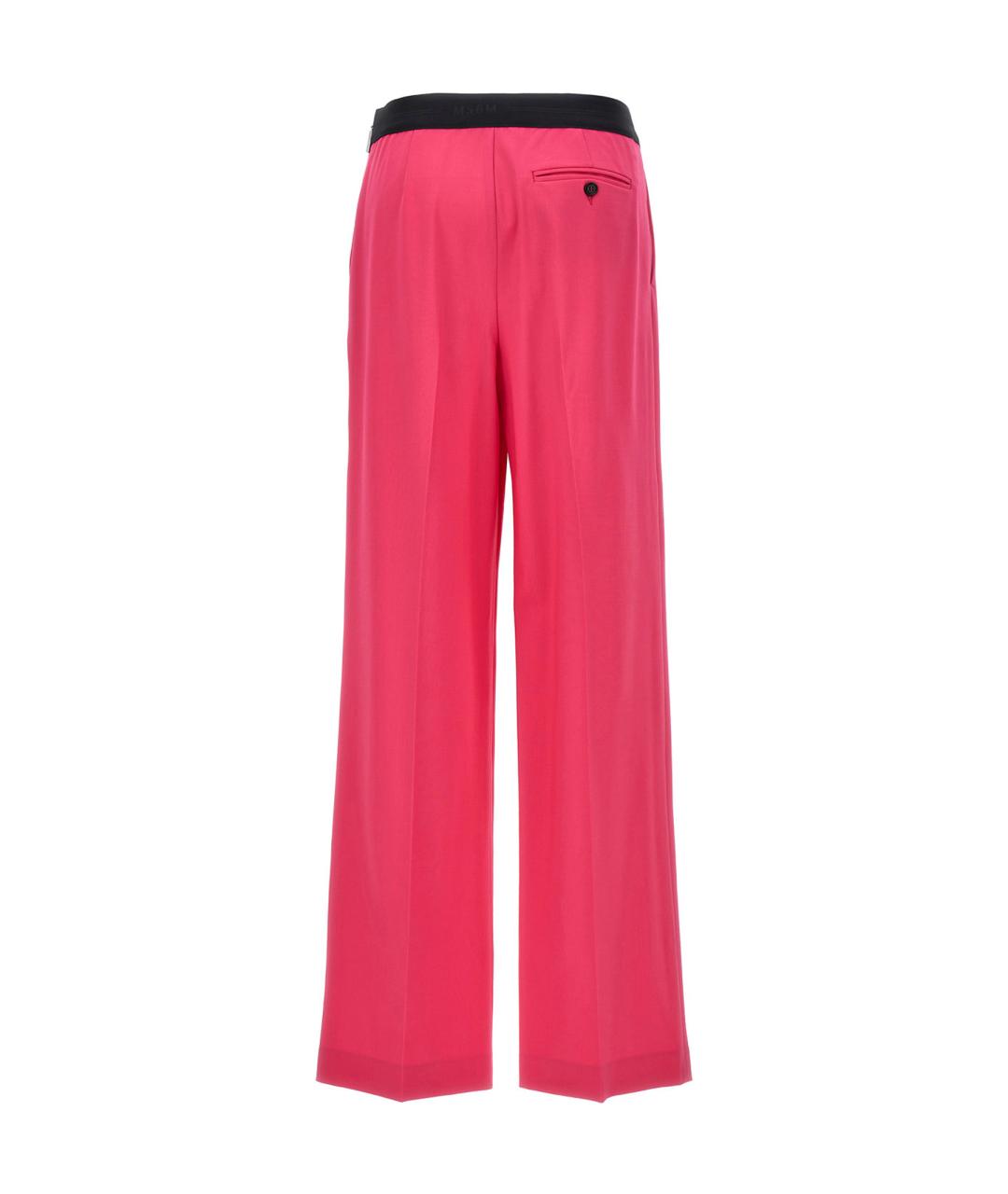 MSGM Фуксия шерстяные прямые брюки, фото 2