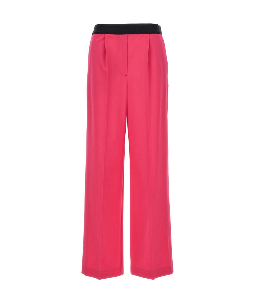 MSGM Фуксия шерстяные прямые брюки, фото 1