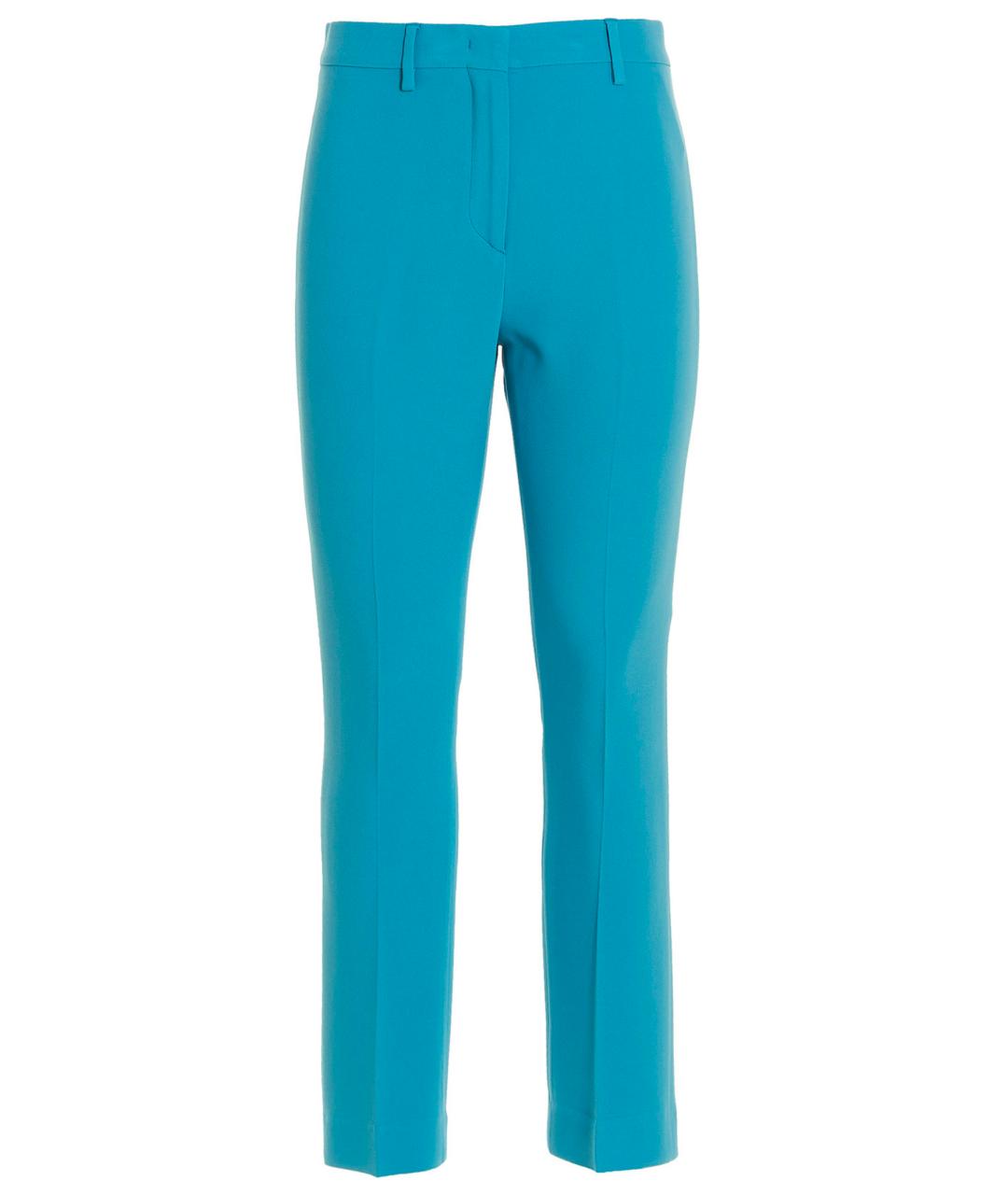 ETRO Голубые вискозные прямые брюки, фото 1