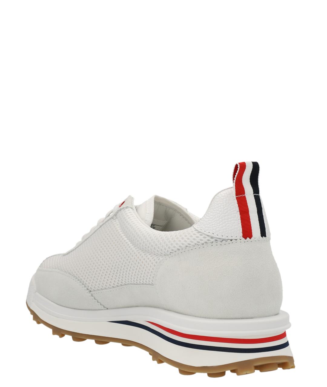 THOM BROWNE Белые текстильные низкие кроссовки / кеды, фото 2