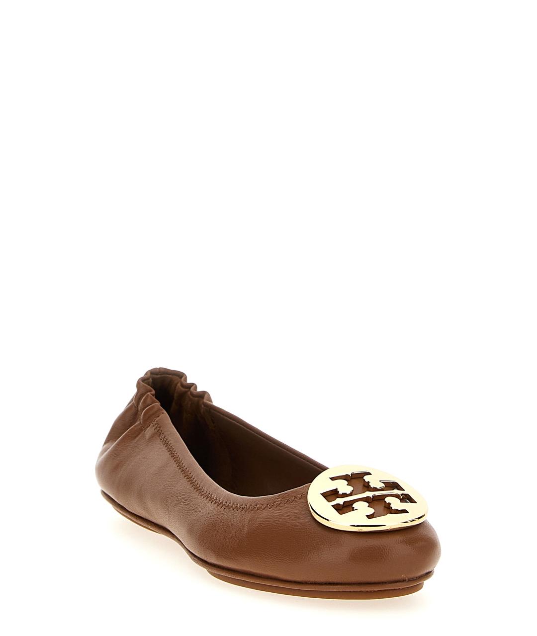 TORY BURCH Коричневые кожаные балетки, фото 2
