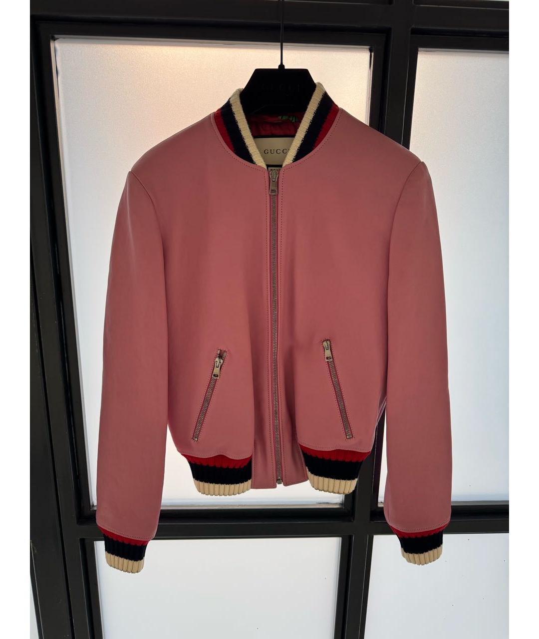 GUCCI Розовая кожаная куртка, фото 2