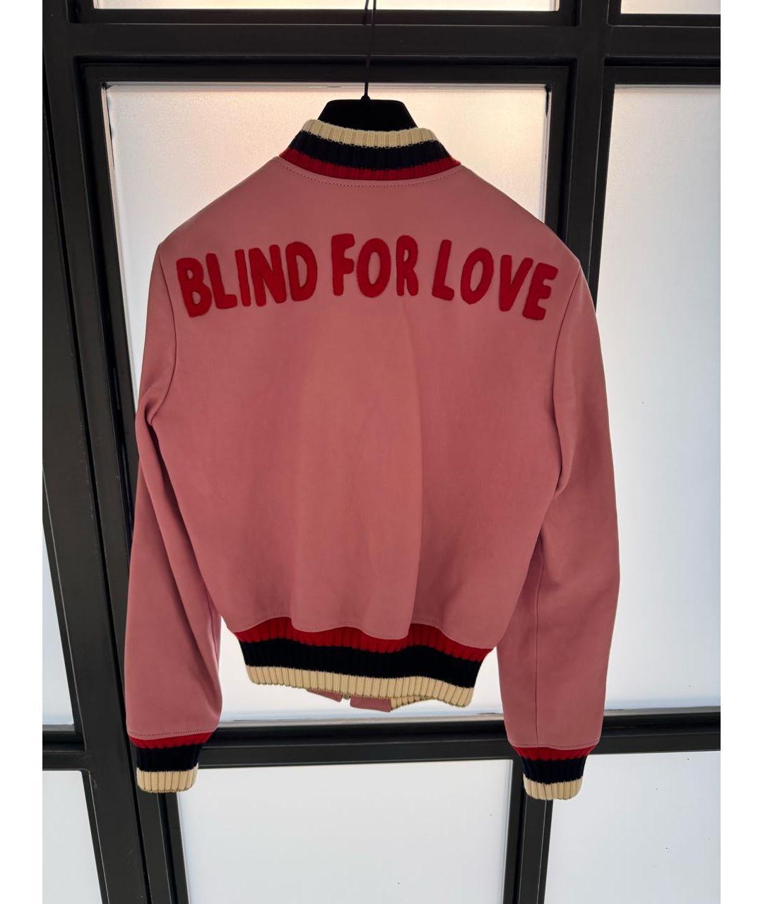 GUCCI Розовая кожаная куртка, фото 5