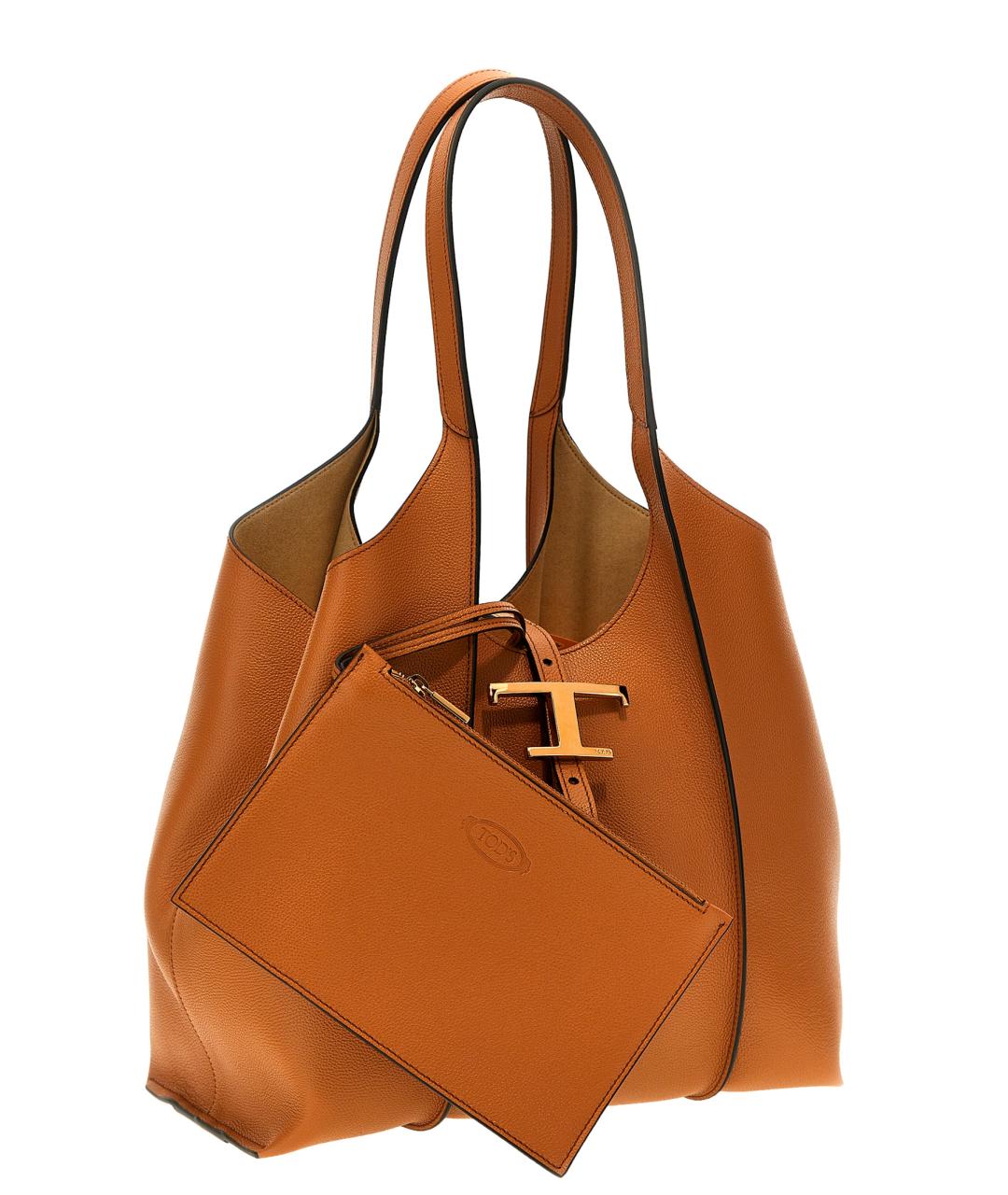 TOD'S Коричневая кожаная сумка тоут, фото 3