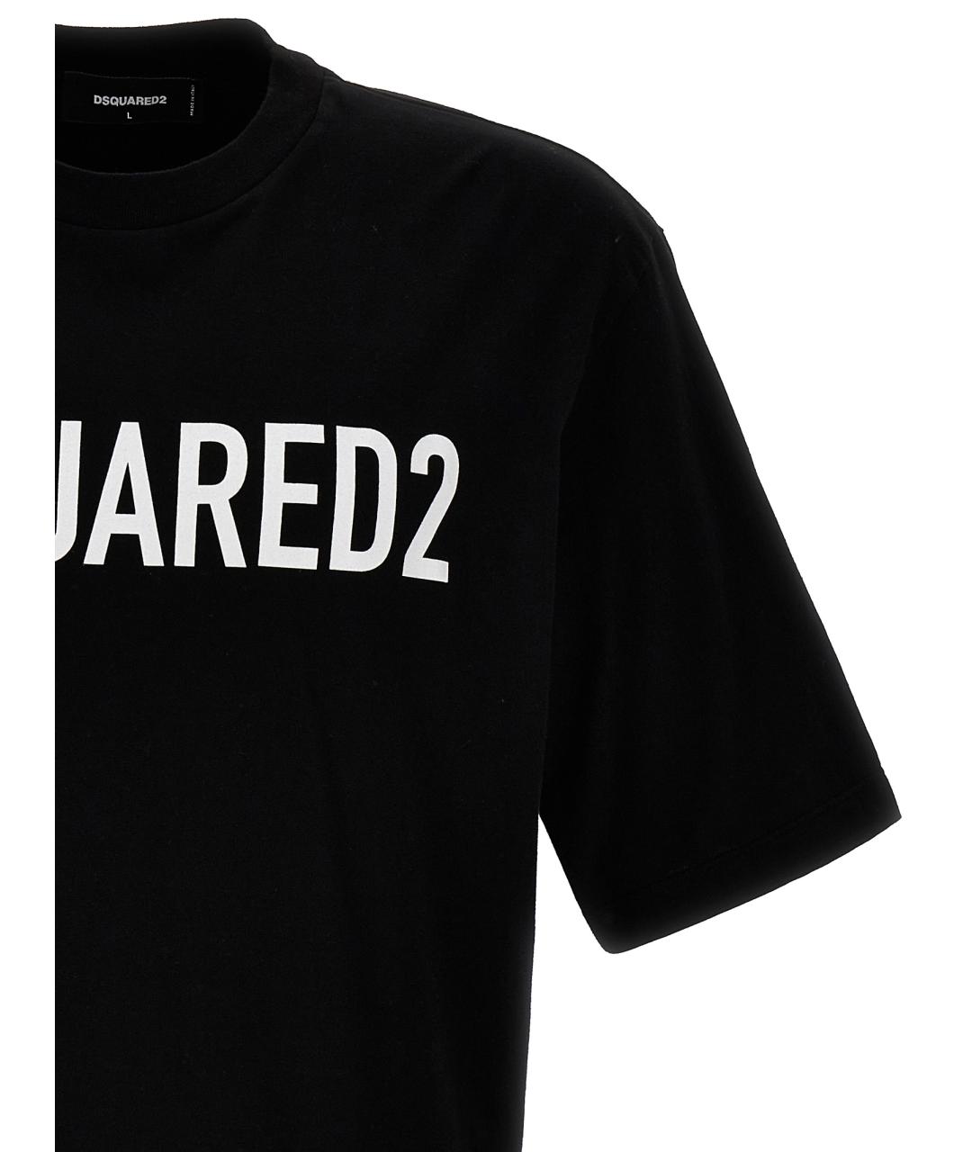 DSQUARED2 Черная хлопковая футболка, фото 3