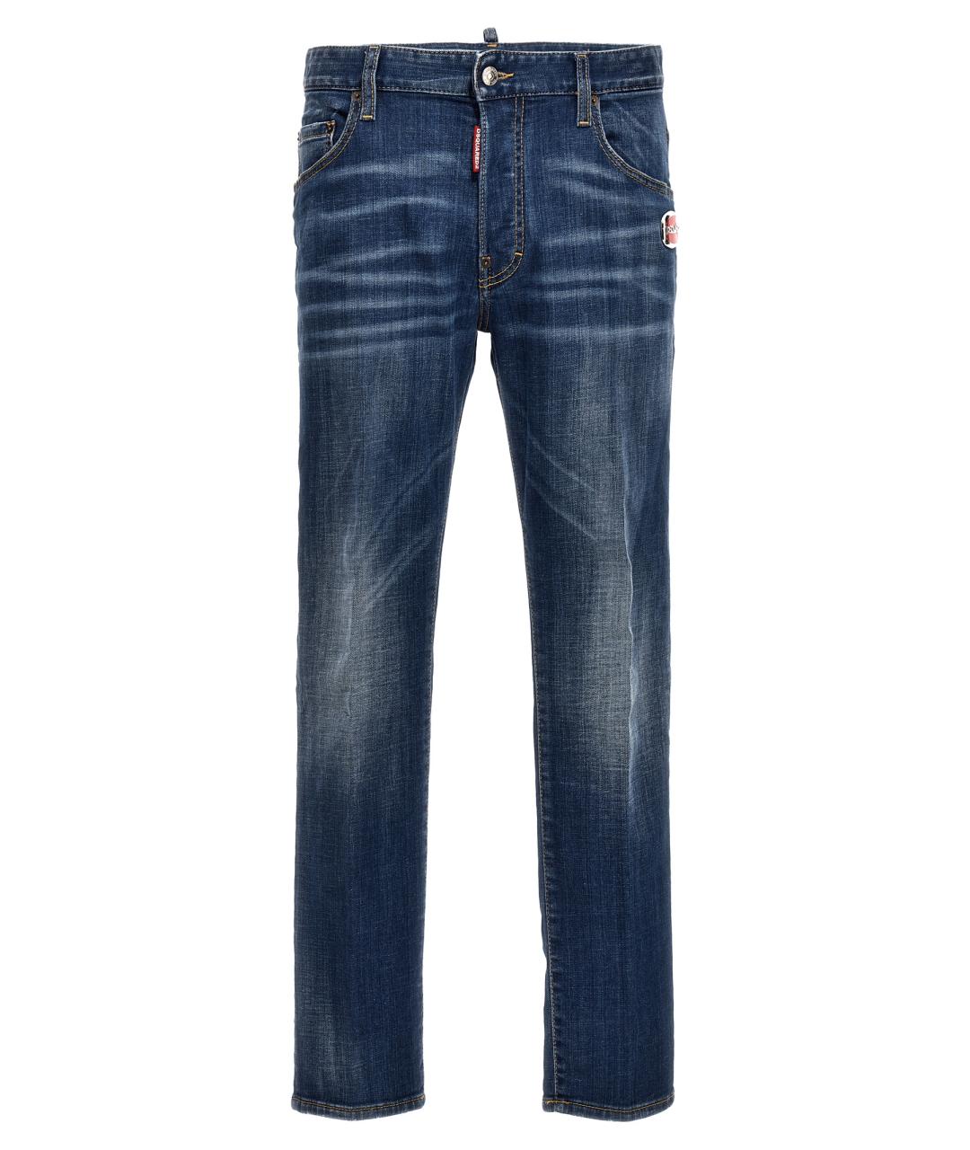 DSQUARED2 Синие хлопковые прямые джинсы, фото 1