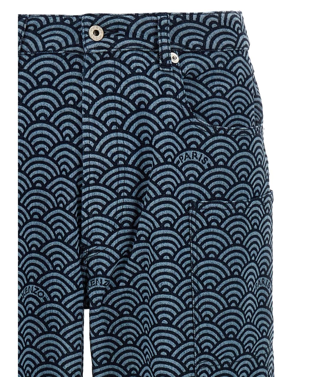 KENZO Синие хлопковые прямые джинсы, фото 3