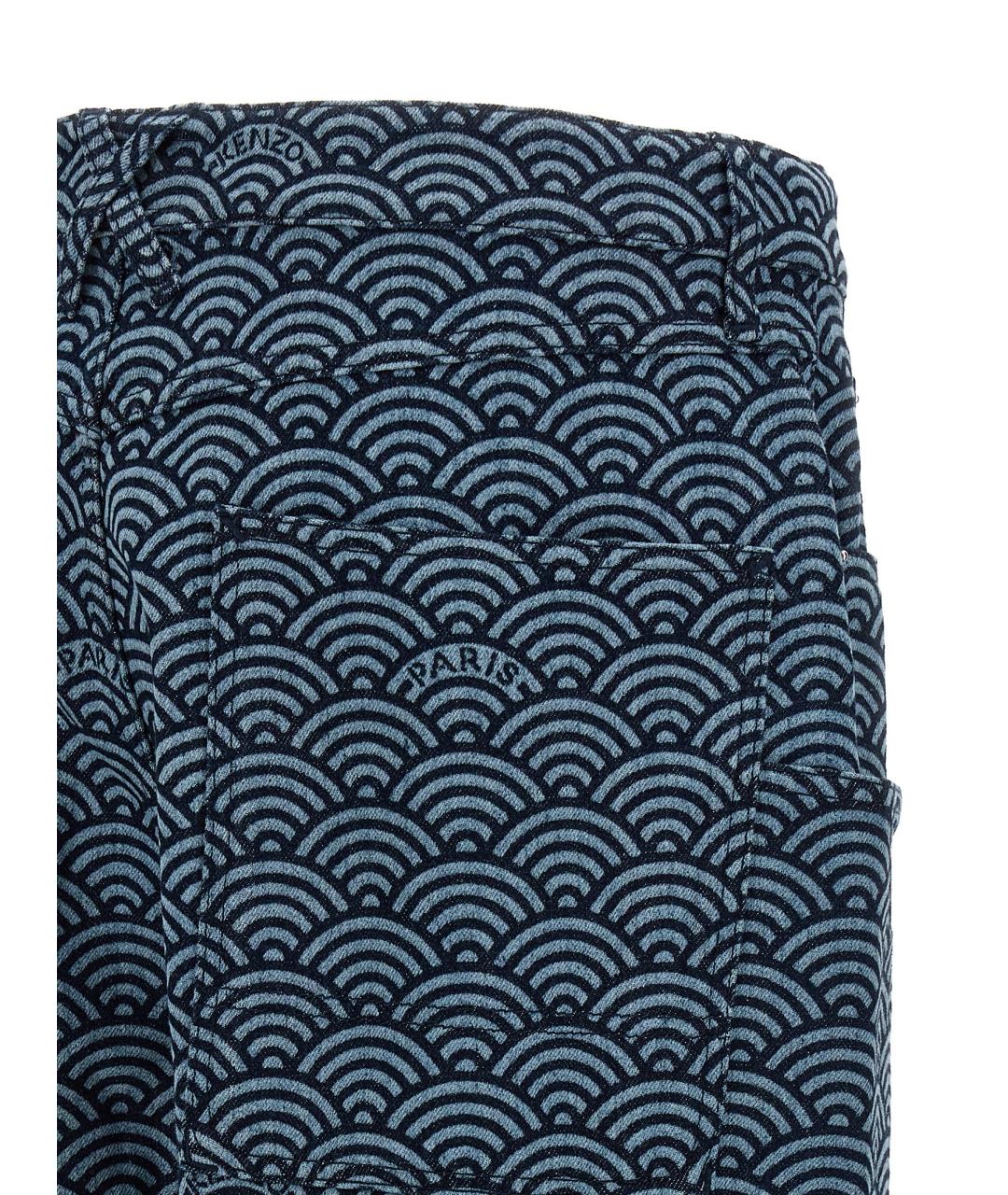 KENZO Синие хлопковые прямые джинсы, фото 4