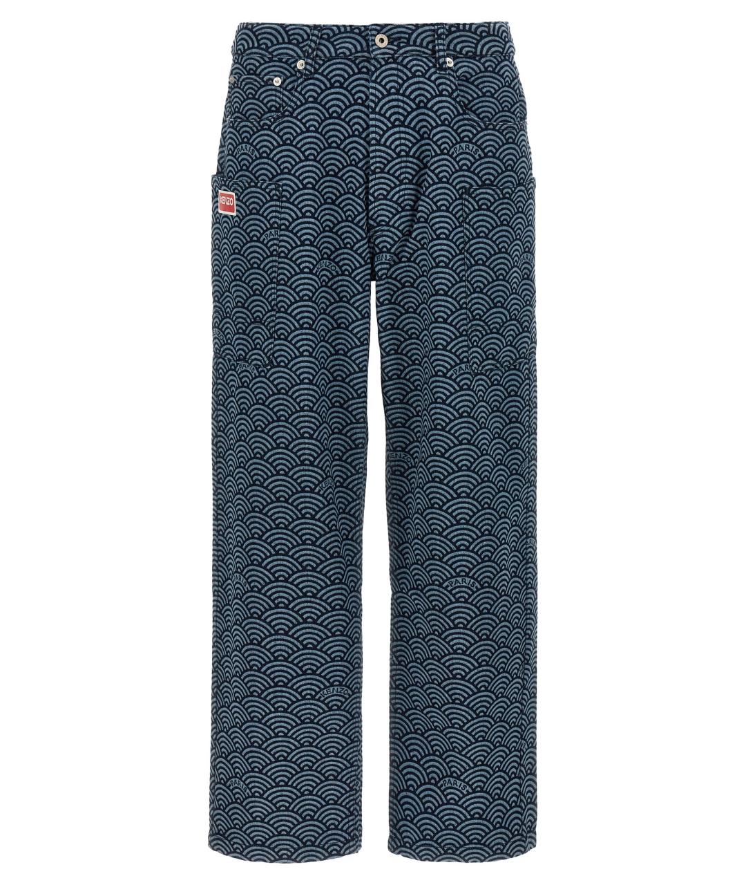 KENZO Синие хлопковые прямые джинсы, фото 1