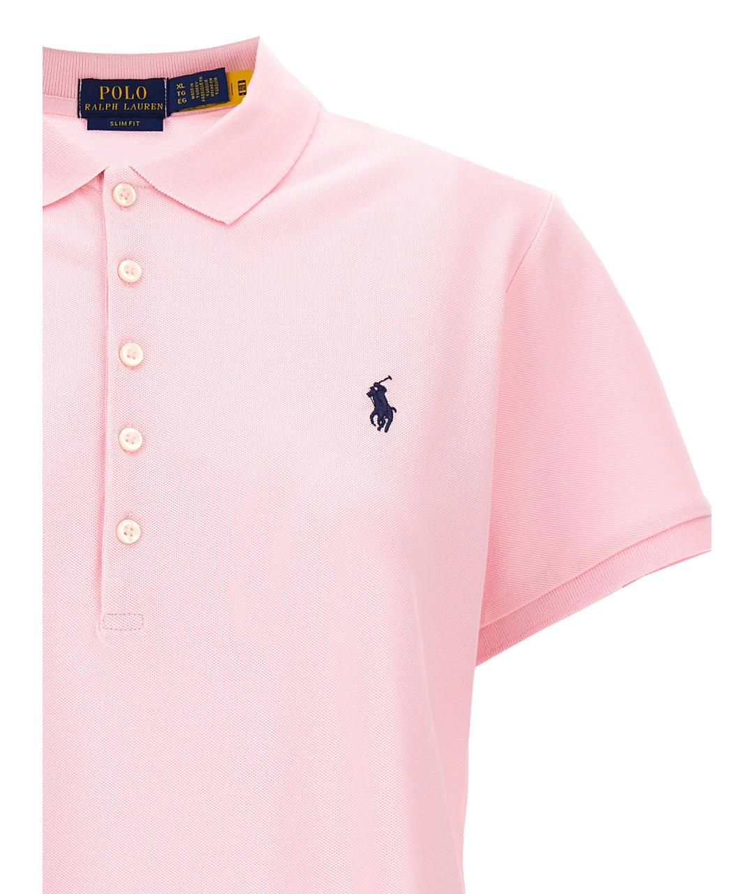 POLO RALPH LAUREN Розовая хлопковая футболка, фото 3