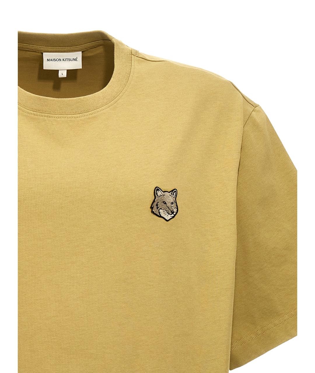 MAISON KITSUNE Зеленая хлопковая футболка, фото 3