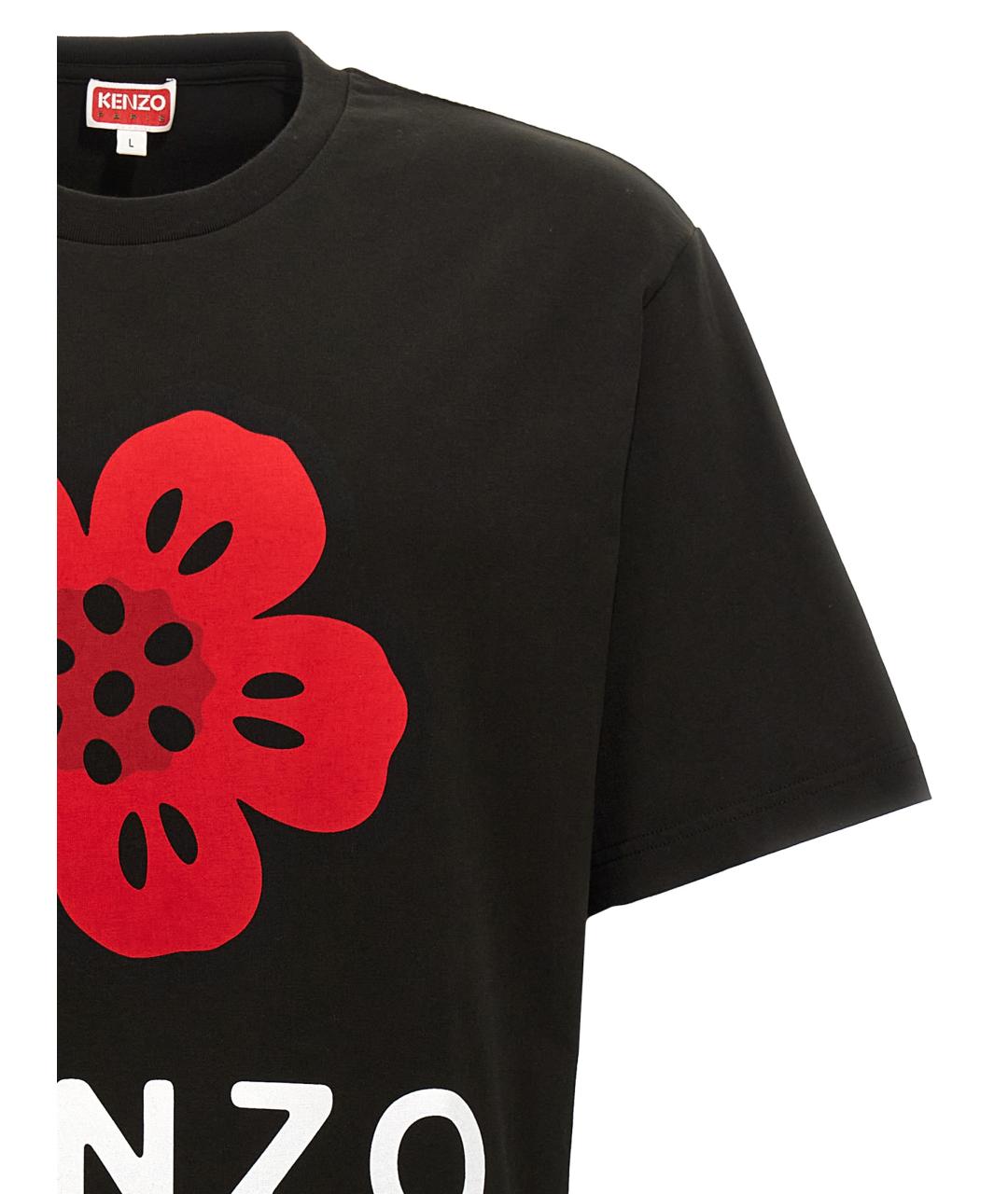 KENZO Черная хлопковая футболка, фото 3