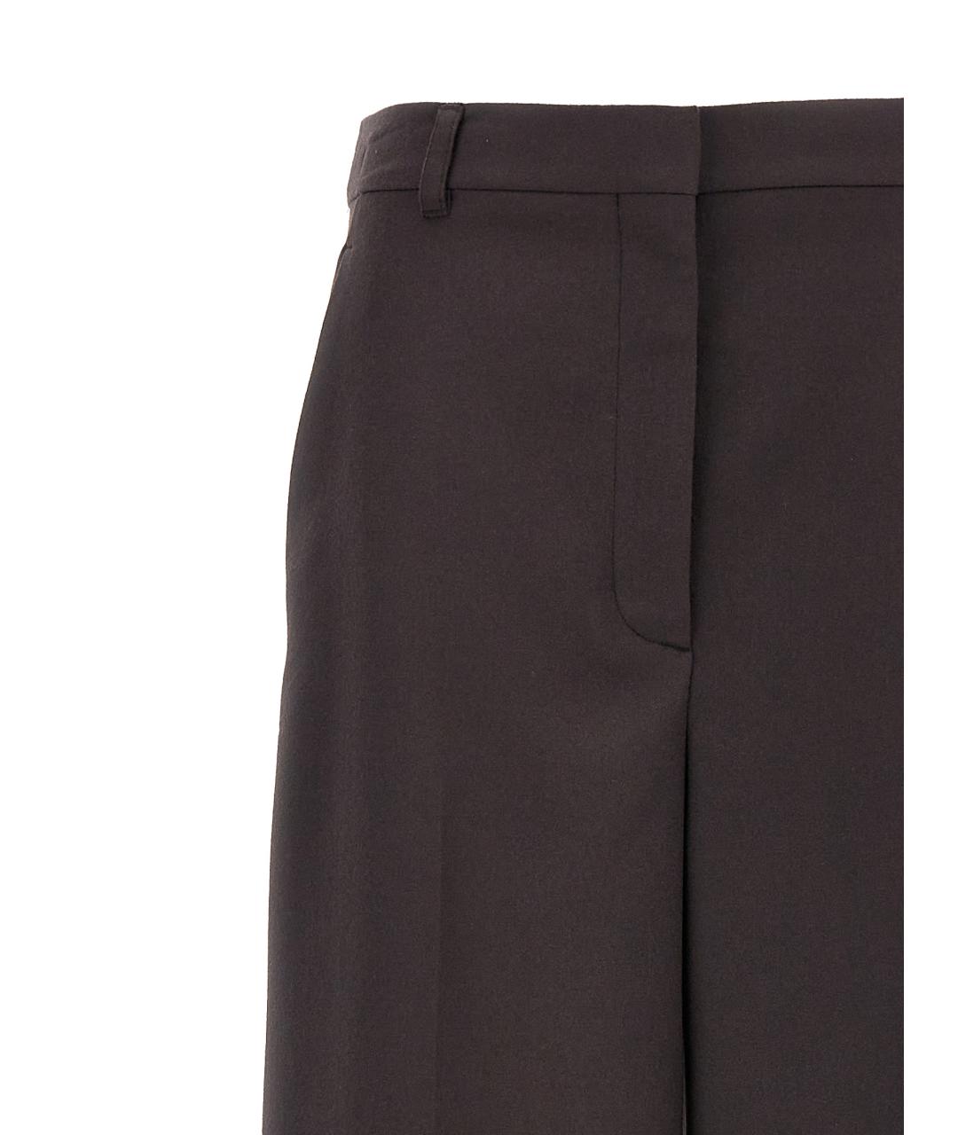 STELLA MCCARTNEY Коричневые шерстяные прямые брюки, фото 3