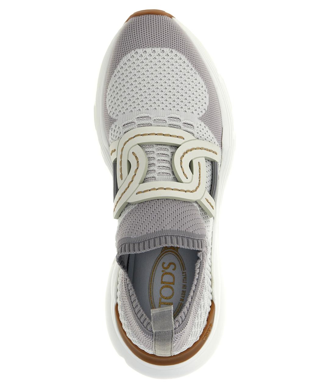 TOD'S Серые синтетические кроссовки, фото 4