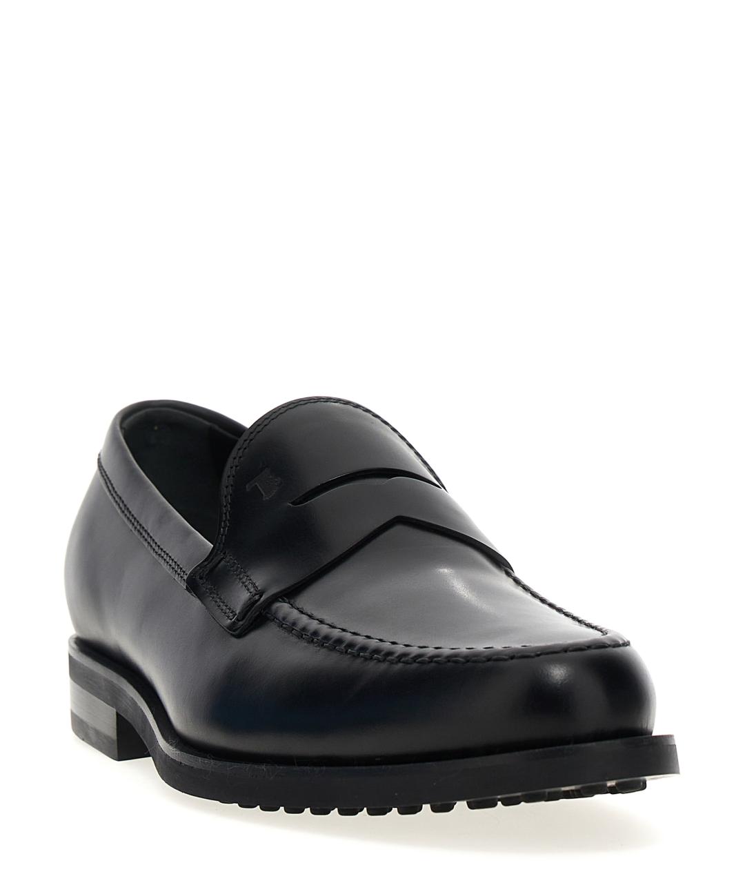 TOD'S Черные кожаные лоферы, фото 2