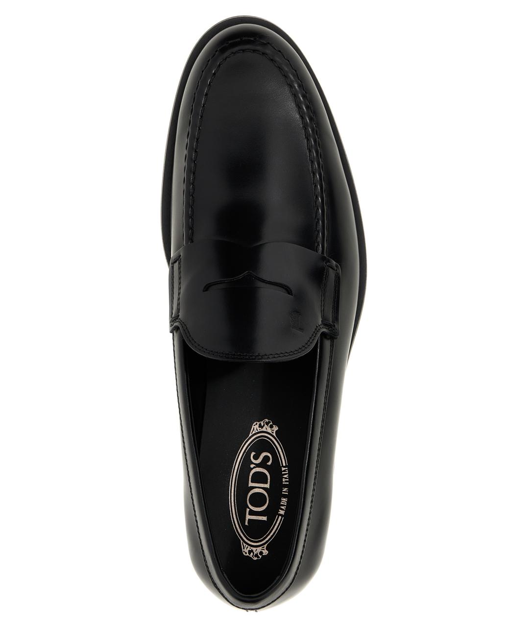 TOD'S Черные кожаные лоферы, фото 4