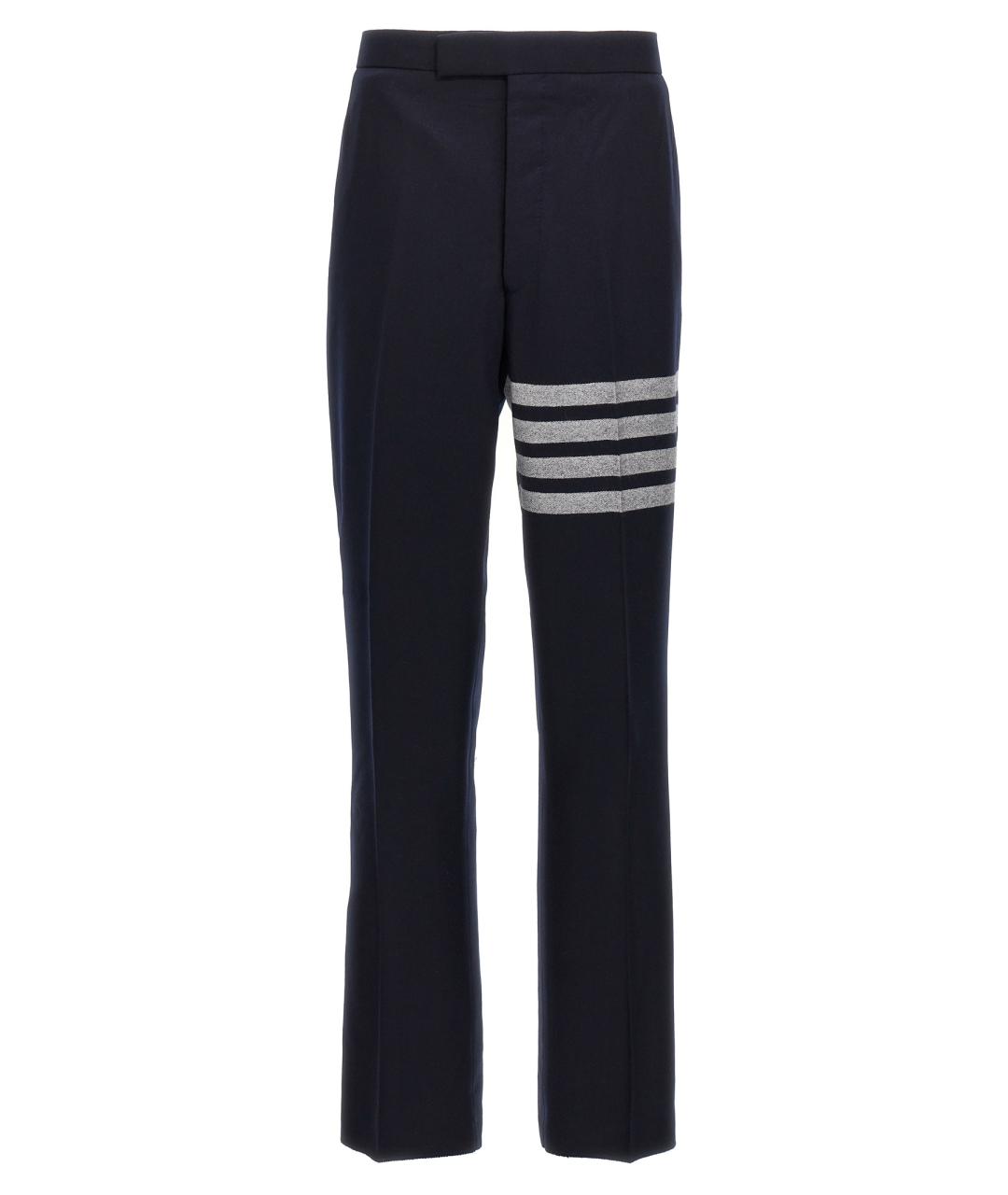 THOM BROWNE Синие шерстяные повседневные брюки, фото 1
