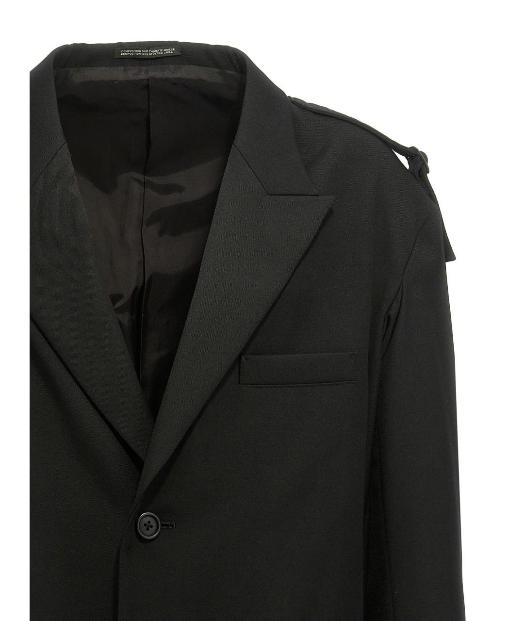 YOHJI YAMAMOTO Черный шерстяной пиджак, фото 3