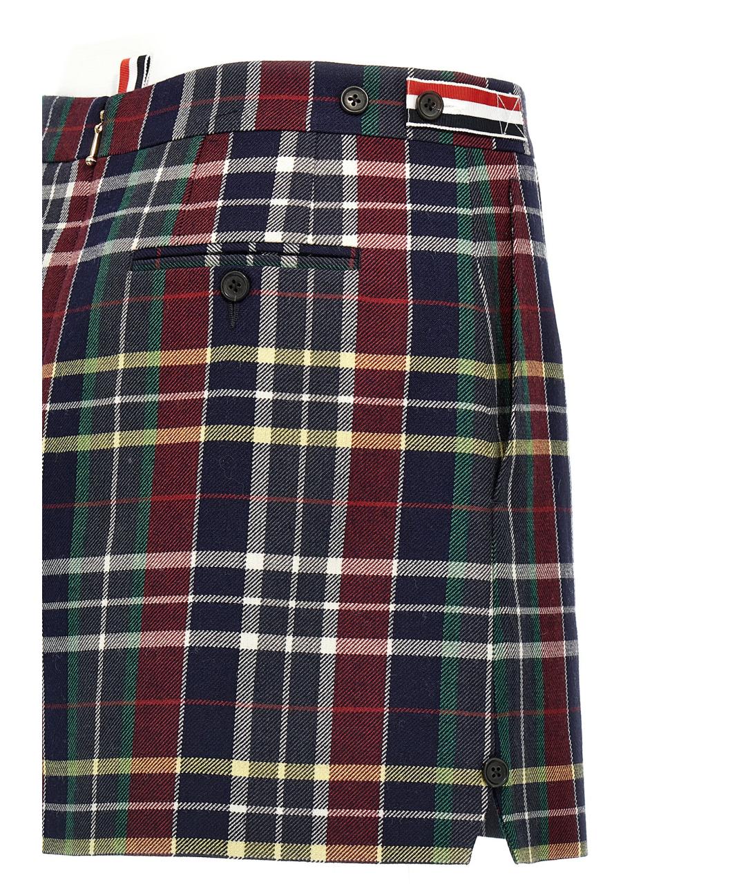 THOM BROWNE Мульти шерстяная юбка мини, фото 4