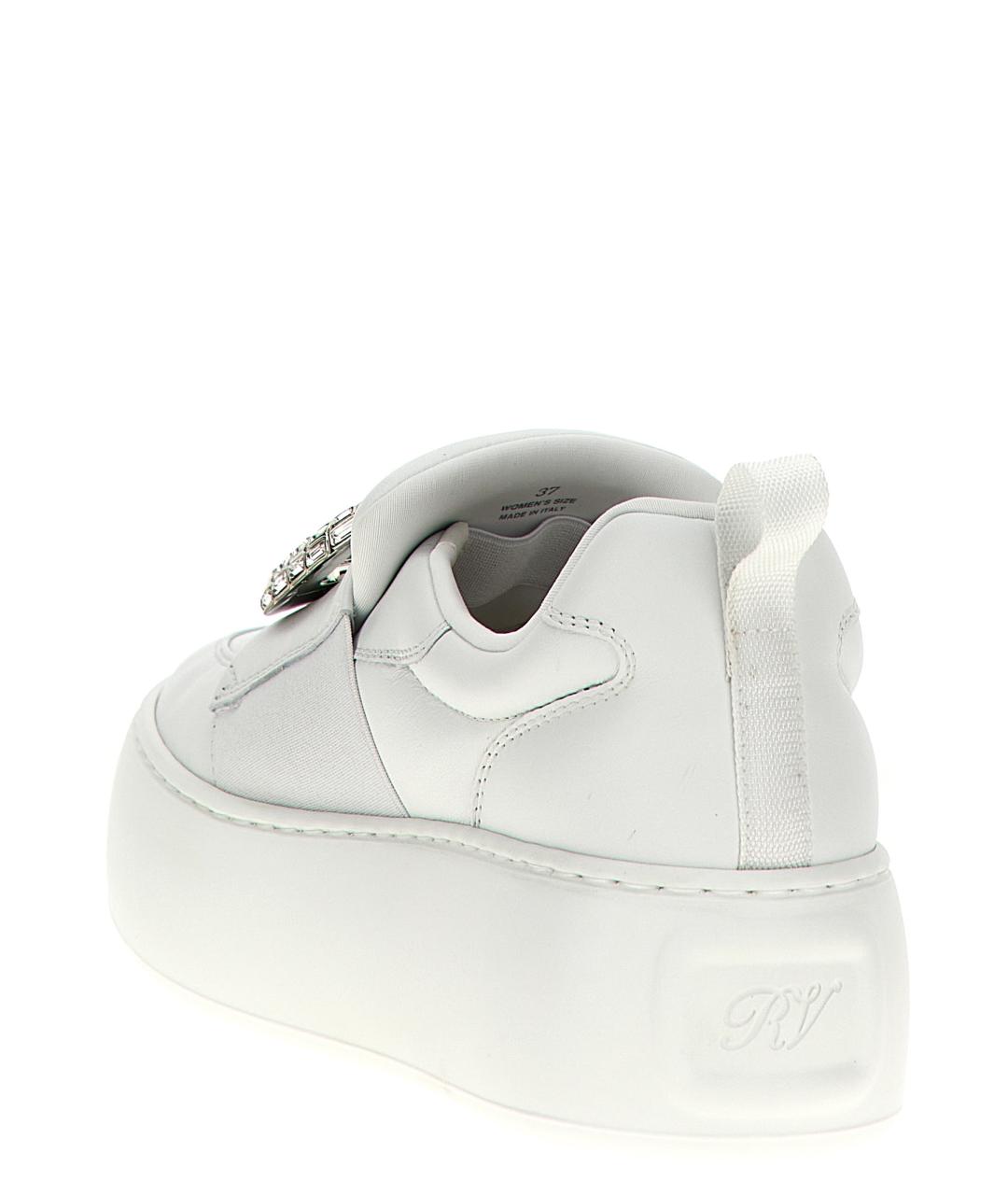 ROGER VIVIER Белые кожаные кеды, фото 3