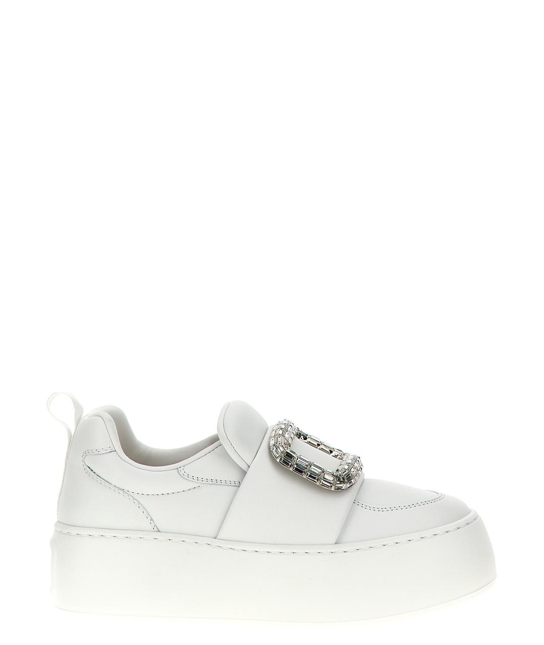 ROGER VIVIER Белые кожаные кеды, фото 1