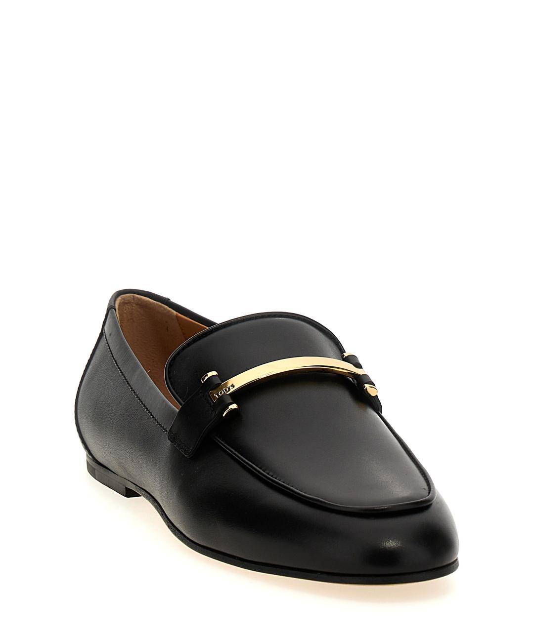 TOD'S Черные кожаные лоферы, фото 2