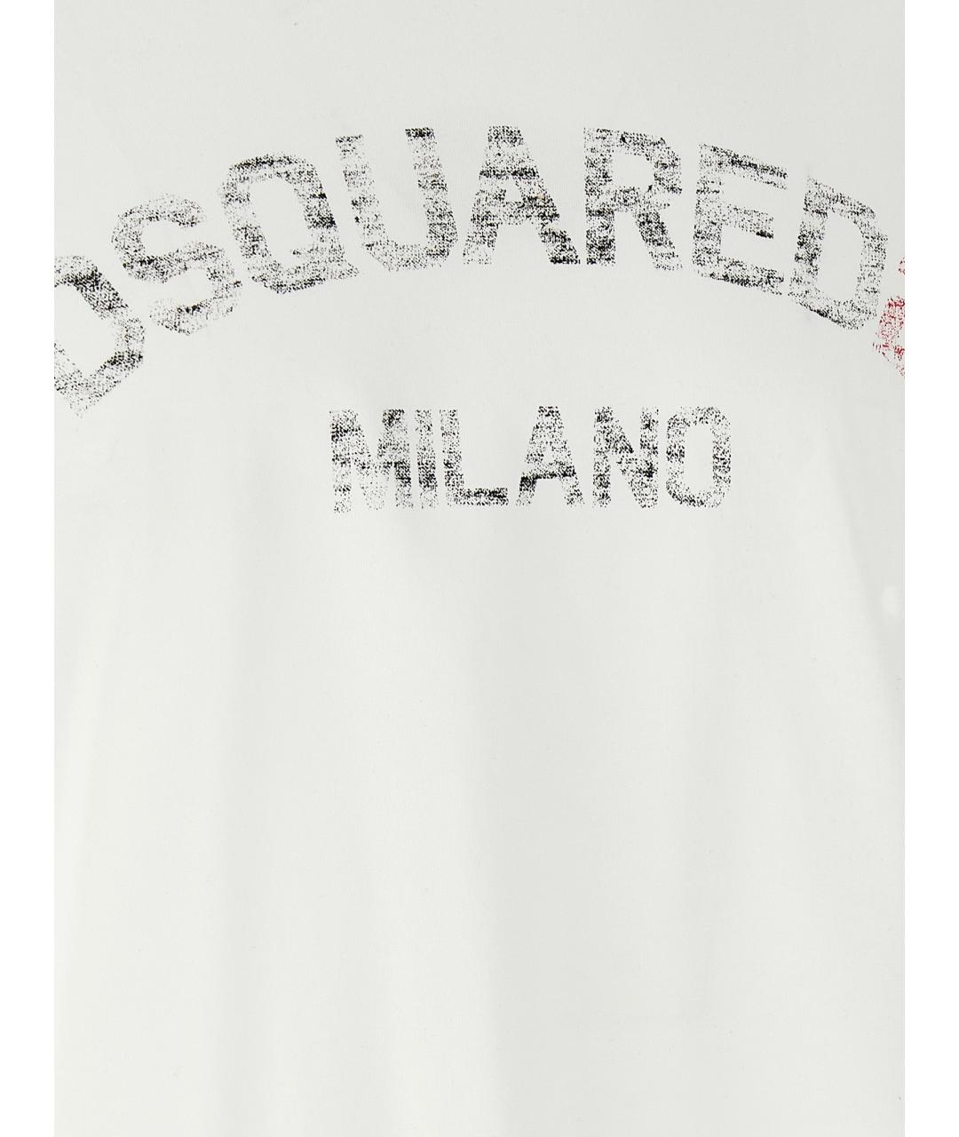 DSQUARED2 Белая хлопковая футболка, фото 4