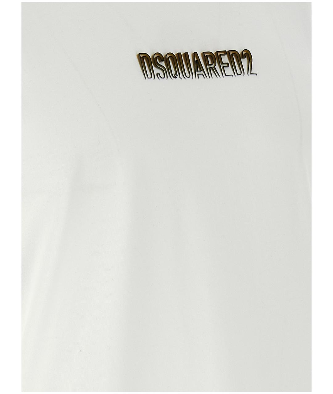 DSQUARED2 Белая хлопковая футболка, фото 4