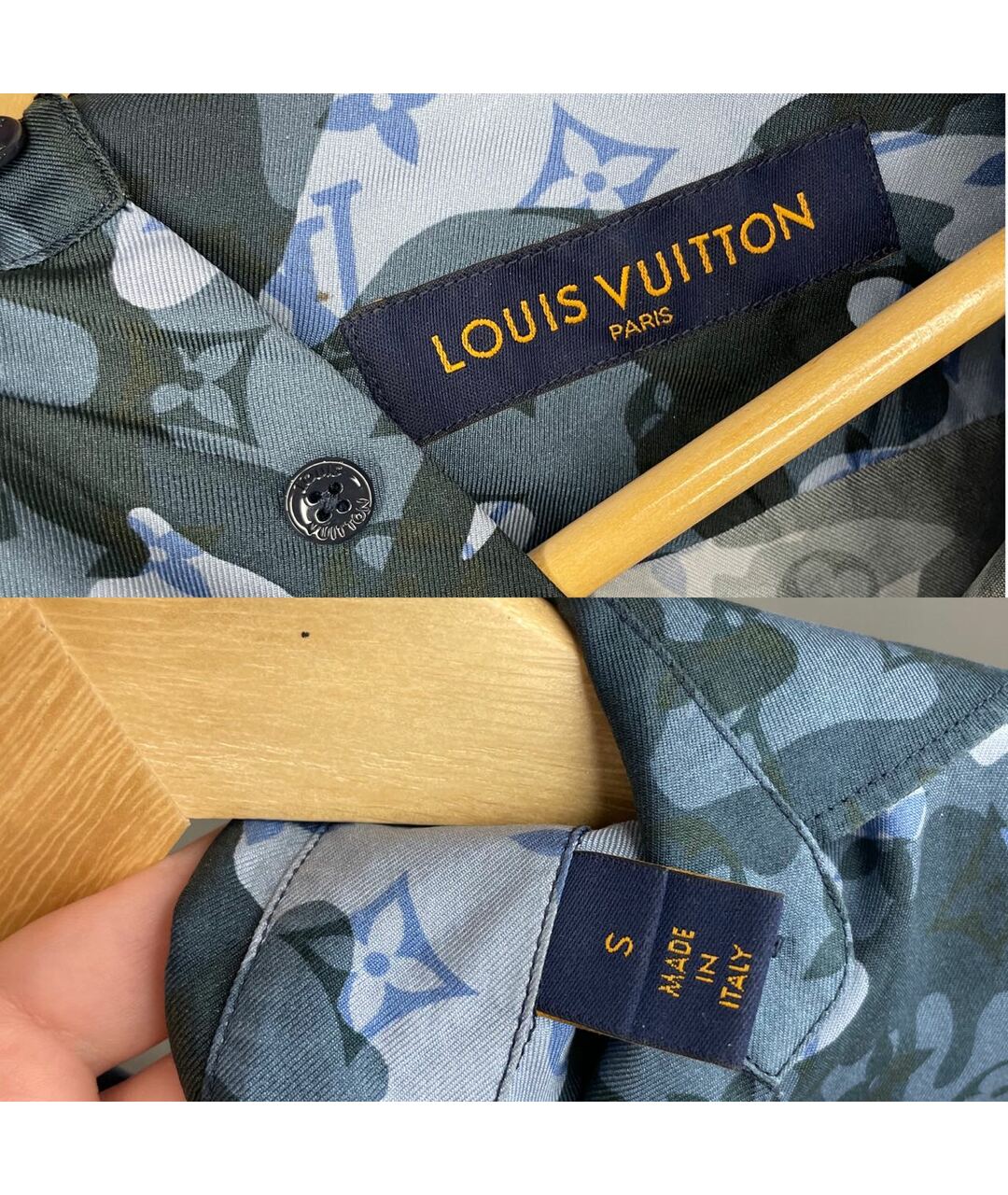 LOUIS VUITTON Темно-синяя шелковая классическая рубашка, фото 2