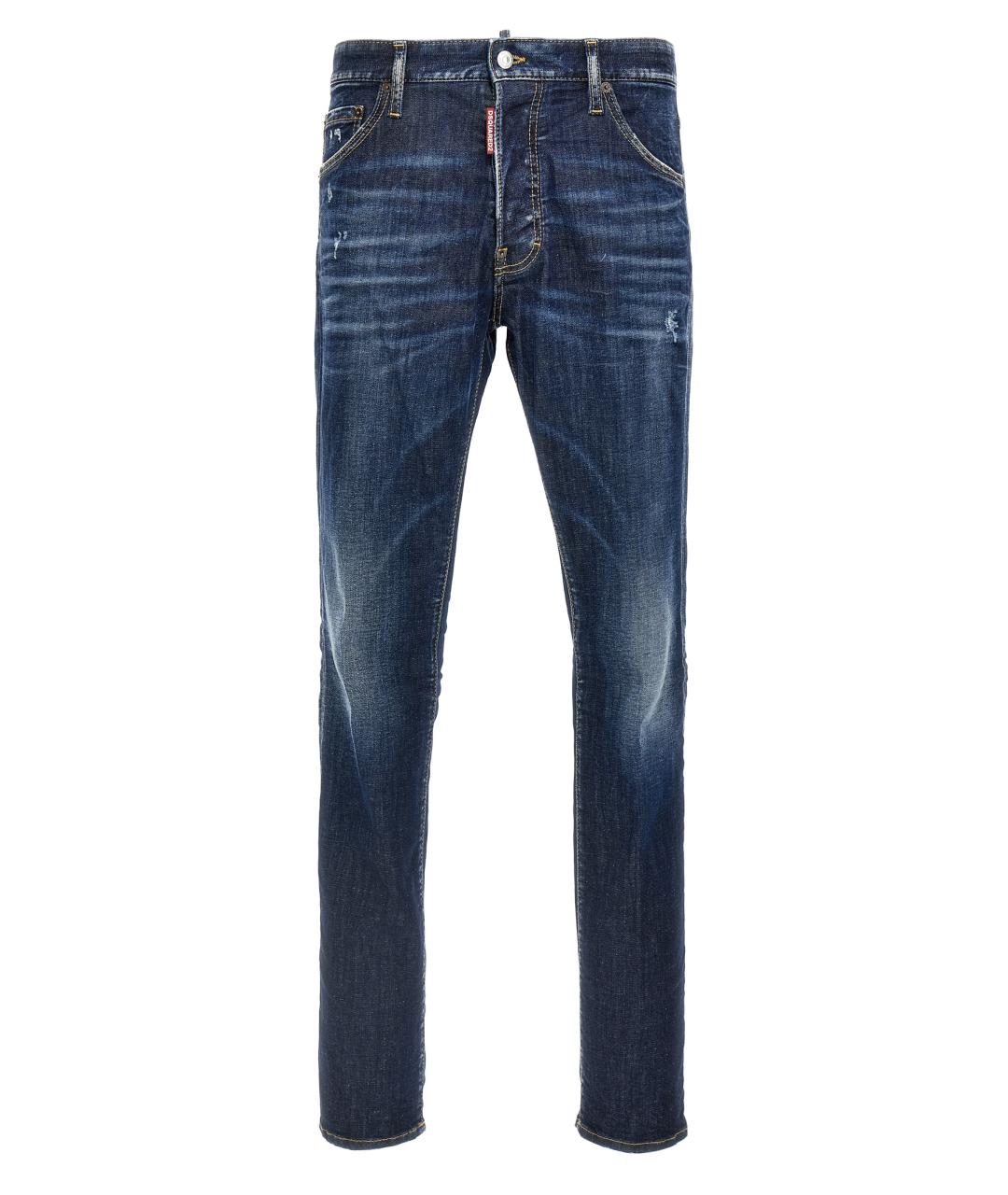 DSQUARED2 Синие хлопковые прямые джинсы, фото 1