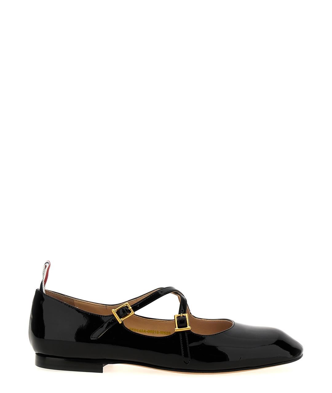 THOM BROWNE Черные балетки из лакированной кожи, фото 1
