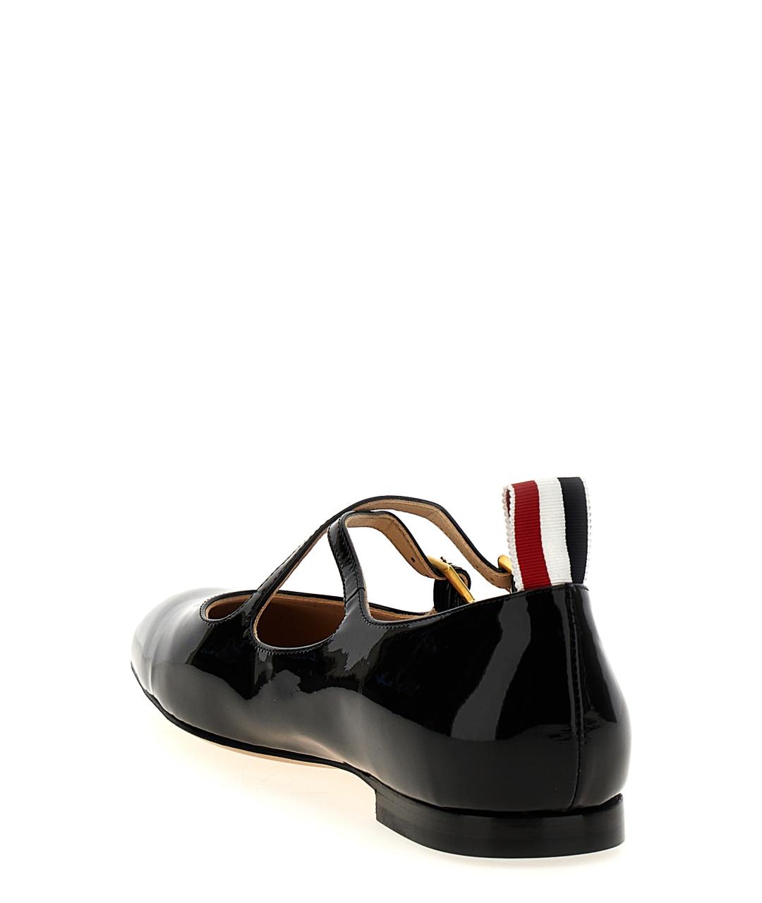 THOM BROWNE Черные балетки из лакированной кожи, фото 3