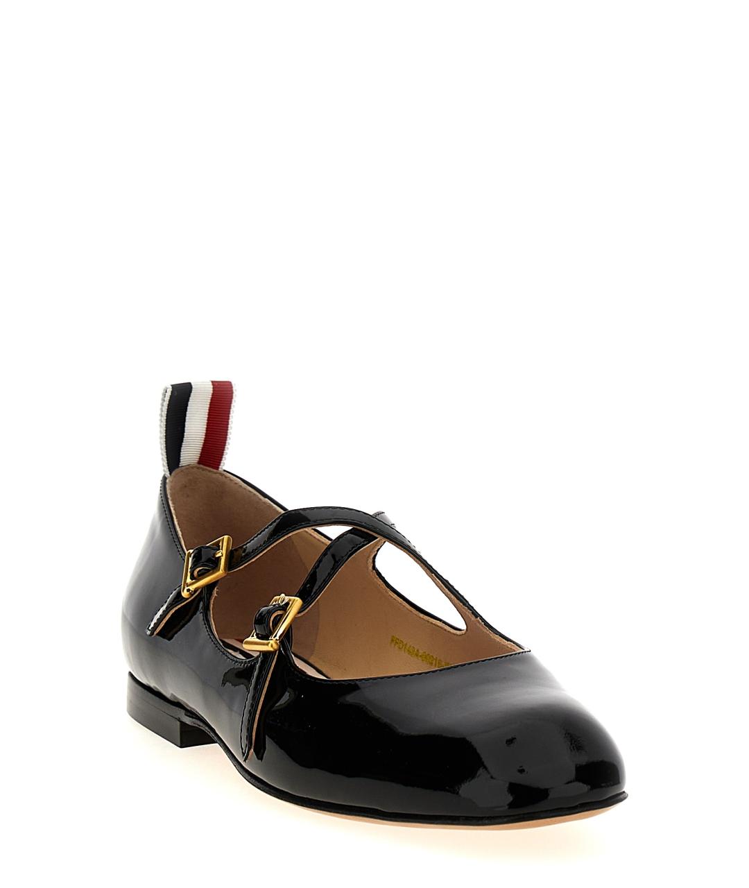 THOM BROWNE Черные балетки из лакированной кожи, фото 2