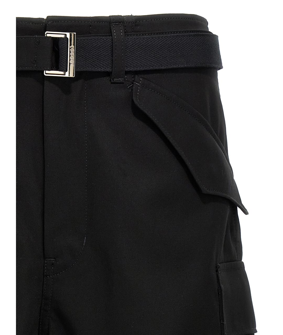 SACAI Черные хлопковые шорты, фото 3