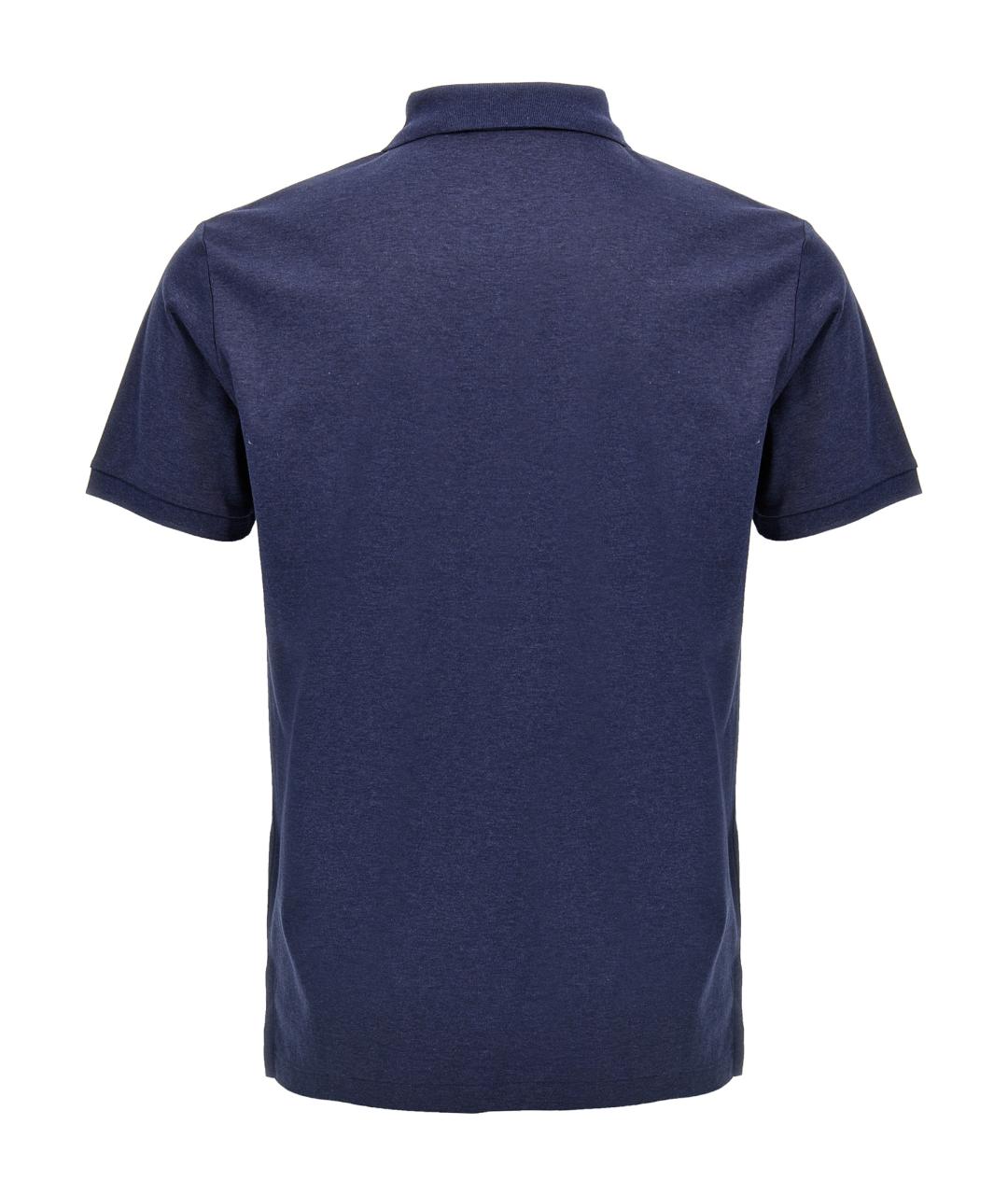 POLO RALPH LAUREN Синее хлопковое поло с коротким рукавом, фото 2