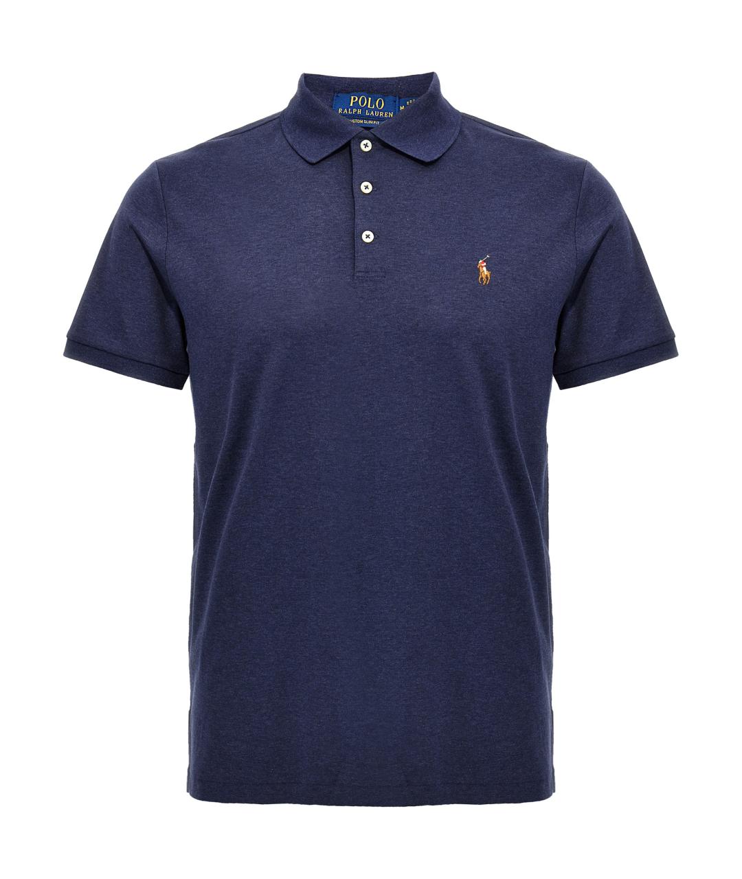 POLO RALPH LAUREN Синее хлопковое поло с коротким рукавом, фото 1
