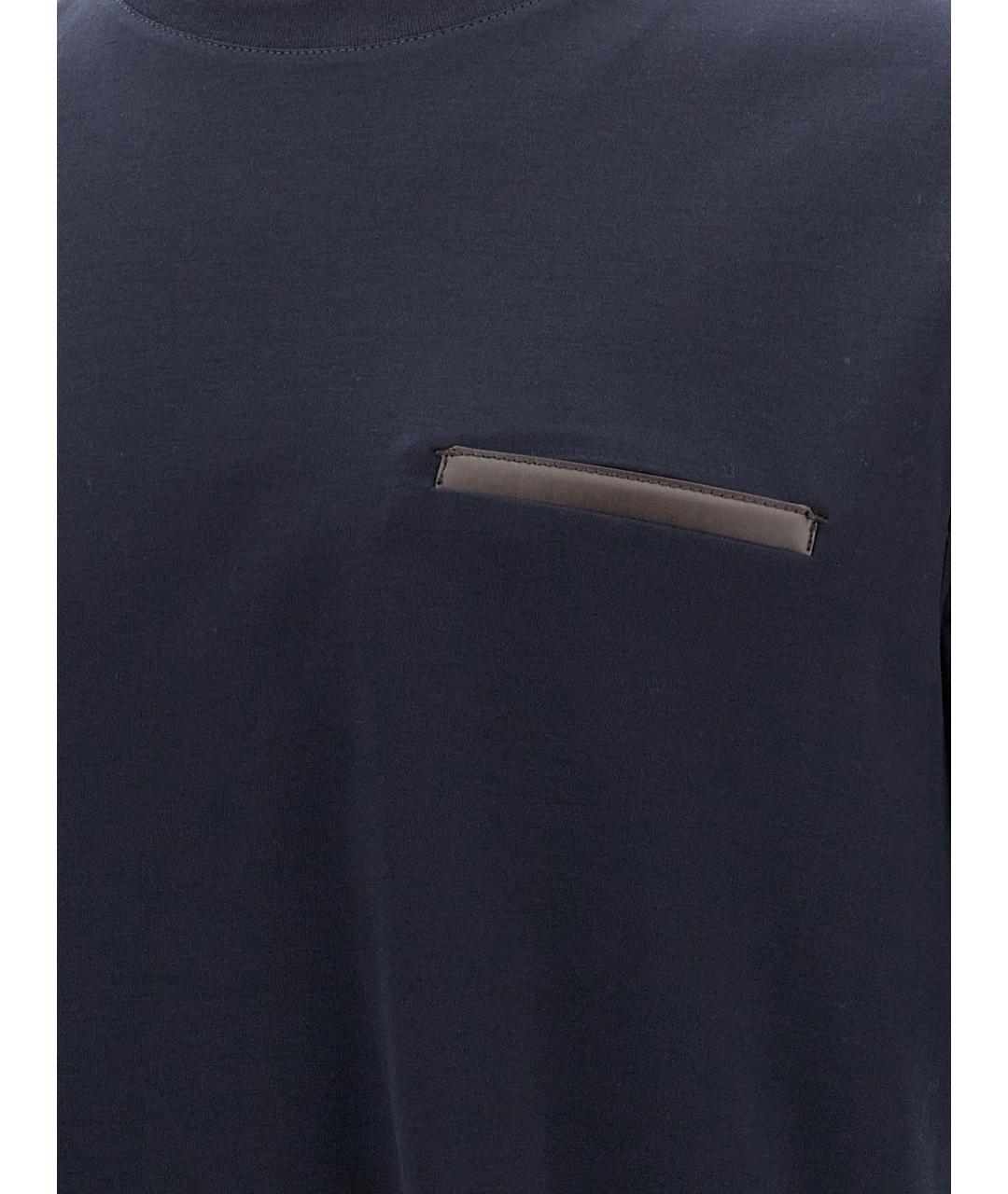 BERLUTI Синяя хлопковая футболка, фото 4