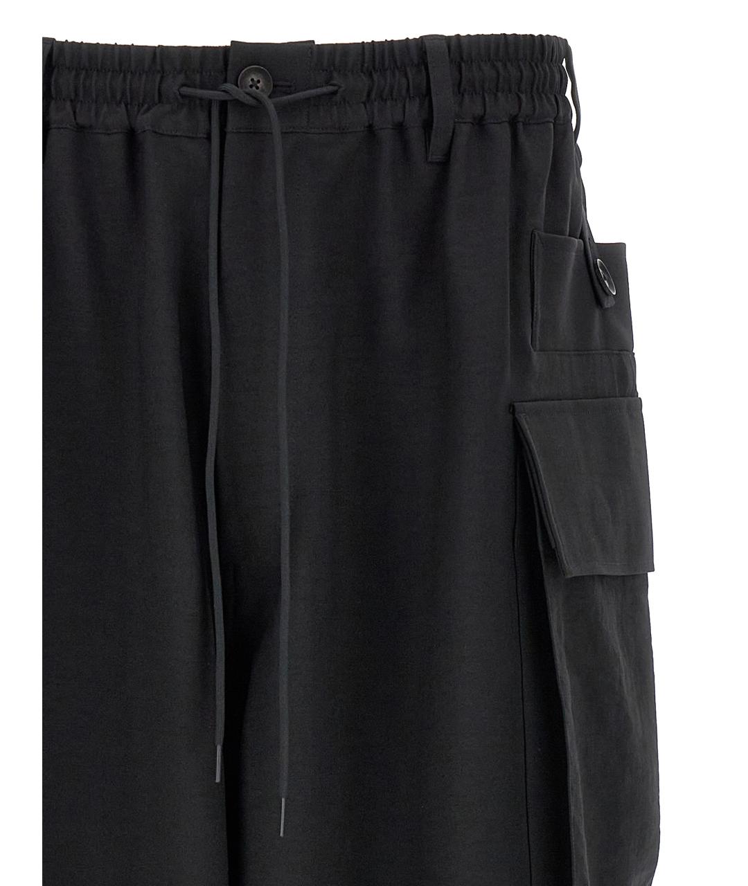 Y-3 Черные полиэстеровые повседневные брюки, фото 3