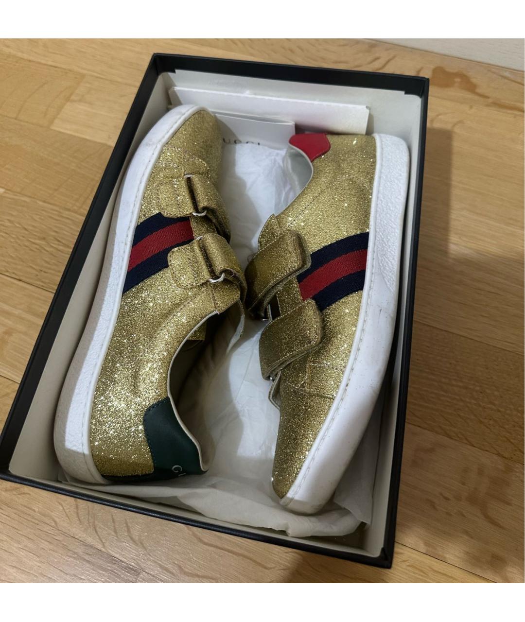 GUCCI KIDS Золотые кеды, фото 7
