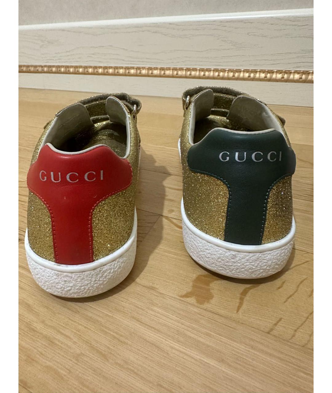 GUCCI KIDS Золотые кеды, фото 4